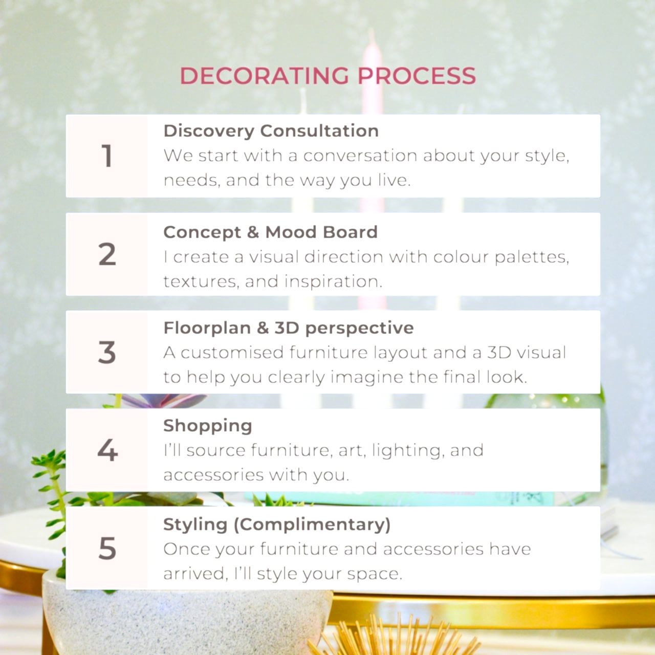 Linlin Interiors Decorating Service Process